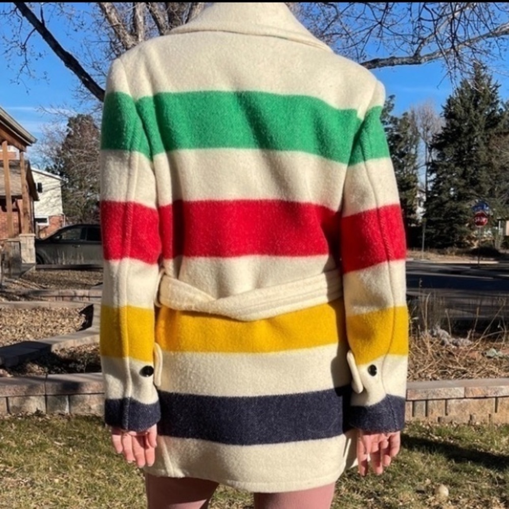 Vintage Hudson's Bay Company Coat 4 Point Blanket Wool Mackinaw Medium - Picture 4 of 17